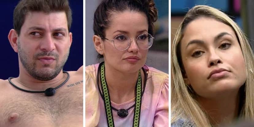 Caio, Juliette e Sarah no BBB21 (Foto: Reprodução)