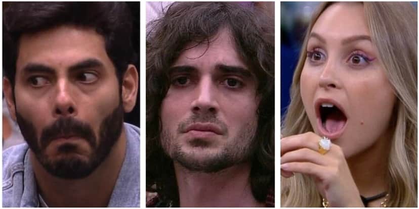 Rodolffo, Fiuk e Carla Diaz disputam o paredão do BBB21 (Foto: Reprodução)