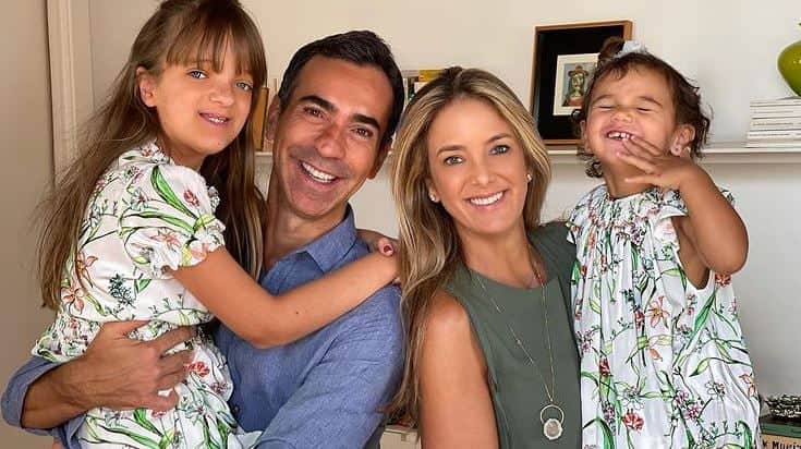 César Tralli e família (Reprodução) 