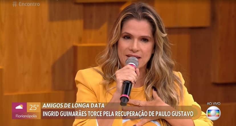 Ingrid Guimarães se emocionou ao falar de Paulo Gustavo no "Encontro" (Foto: Reprodução/TV Globo) Ingrid Guimarães se emocionou ao falar de Paulo Gustavo no "Encontro" (Foto: Reprodução/TV Globo)