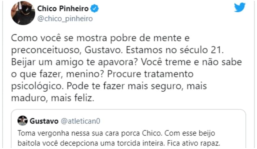 Chico responde preceituosos, mas não perde a classe (Foto: Reprodução) Chico responde preceituosos, mas não perde a classe (Foto: Reprodução)