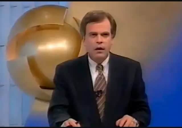 Chico Pinheiro durante sua passagem na Record (Foto: TV História) Chico Pinheiro durante sua passagem na Record (Foto: TV História)
