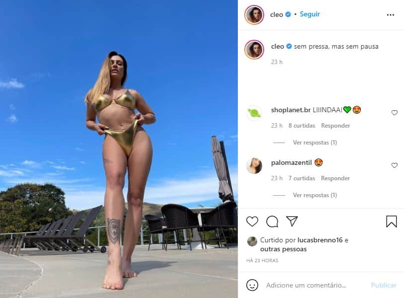 Cleo puxa a calcinha no limite e parte íntima volumosa explode - Foto: Reprodução Cleo puxa a calcinha no limite e parte íntima volumosa explode - Foto: Reprodução
