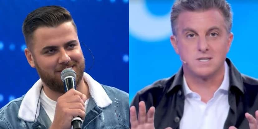 Luciano Huck deu um corte em Zé Neto durante o Domingão (Foto: Reprodução)