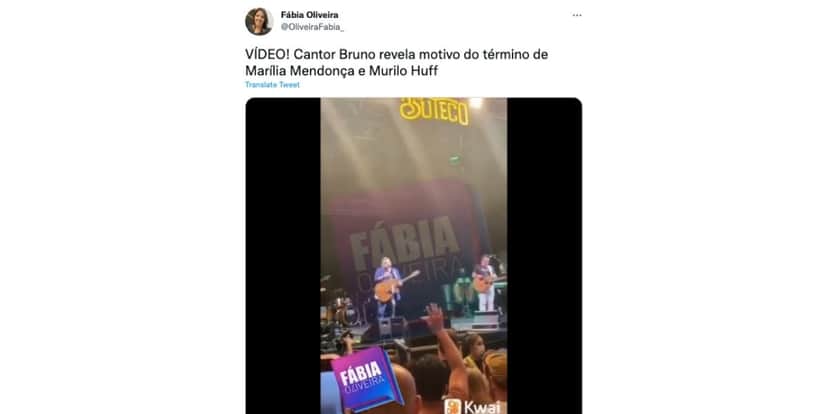 De acordo com Bruno, término de Marília Mendonça e Murilo ocorreu por conta de desentendimentos (Reprodução) De acordo com Bruno, término de Marília Mendonça e Murilo ocorreu por conta de desentendimentos (Reprodução)