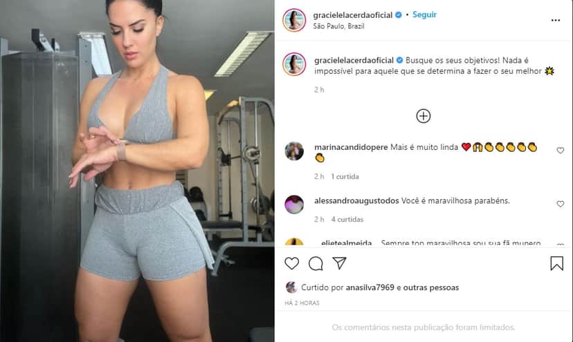 Graciele Lacerda exibe corpão aos 41 anos - Foto: Reprodução Graciele Lacerda exibe corpão aos 41 anos - Foto: Reprodução