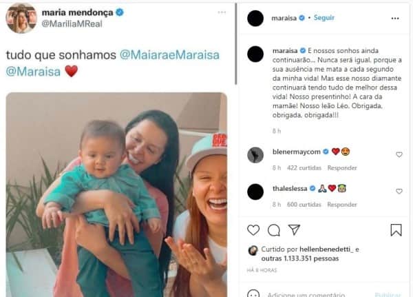 Publicação de Maraisa (Imagem: Reprodução) Publicação de Maraisa (Imagem: Reprodução)