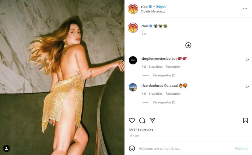 Cleo sensualiza em foto ousada nas redes sociais - Foto: Reprodução Cleo sensualiza em foto ousada nas redes sociais - Foto: Reprodução