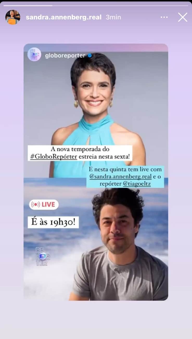 Publicação de Sandra Annenberg no Instagram (Foto: Reprodução/Storie) Publicação de Sandra Annenberg no Instagram (Foto: Reprodução/Storie)
