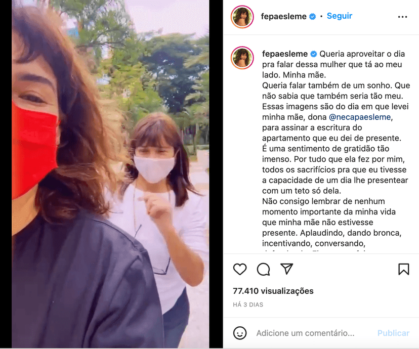 Fernanda Paes Leme no Instagram Fernanda Paes Leme no Instagram