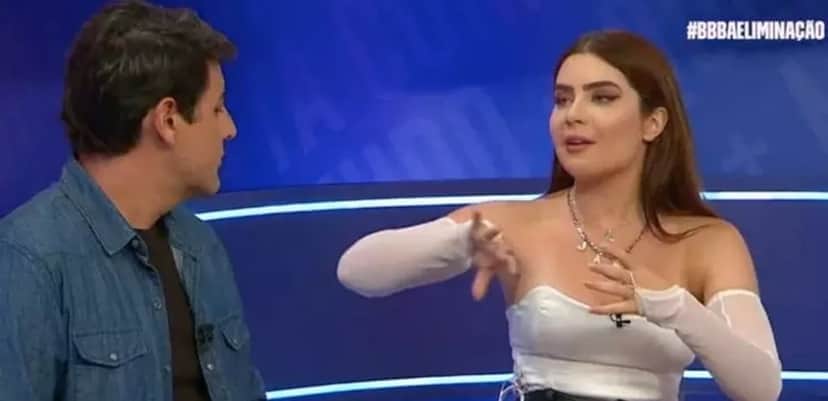 Bruno entrevista Jade Picon no "BBB: A Eliminação" do Multishow (Reprodução: Globo)