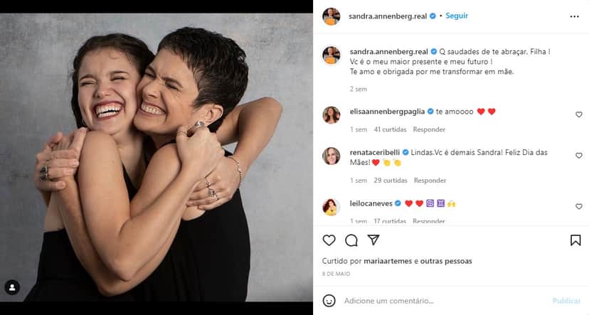 Sandra Annenberg e sua filha Sandra Annenberg e sua filha