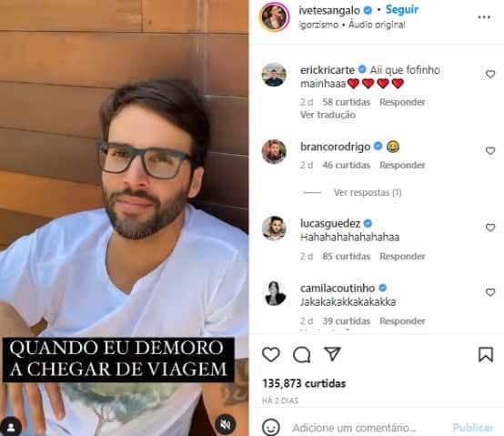 Ivete Sangalo expõe marido em vídeo (Foto: Reprodução/Instagram) Ivete Sangalo expõe marido em vídeo (Foto: Reprodução/Instagram)