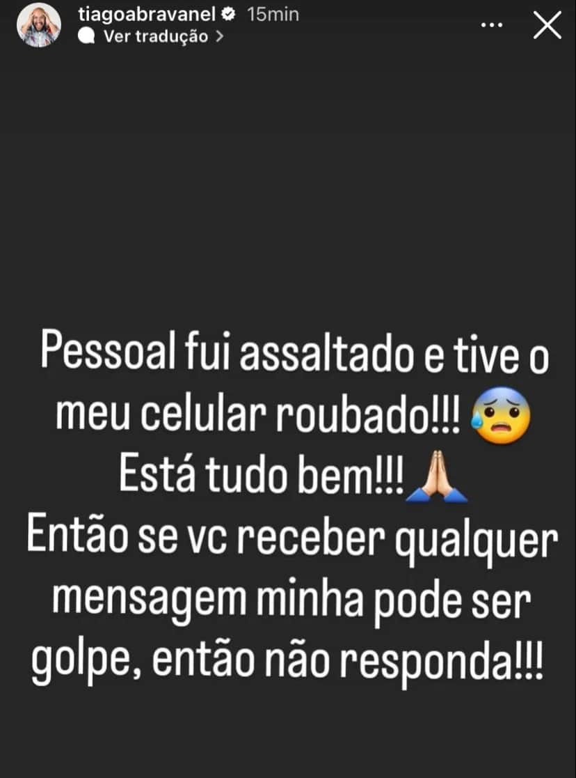 Neto de Sílvio Santos, Tiago Abravanel faz desabafo após sofrer assalto - Foto Reprodução Instagram Neto de Sílvio Santos, Tiago Abravanel faz desabafo após sofrer assalto - Foto Reprodução Instagram