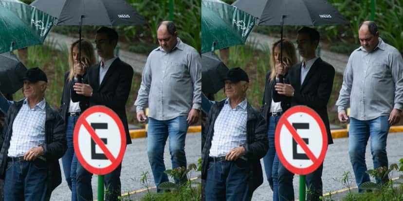 O jornalista sendo amparado por Ticiane Pinheiro - Foto: Reprodução