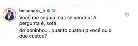 Renan Bolsonaro rebate Gabriel, participante da casa de vidro - Foto Reprodução Renan Bolsonaro rebate Gabriel, participante da casa de vidro - Foto Reprodução