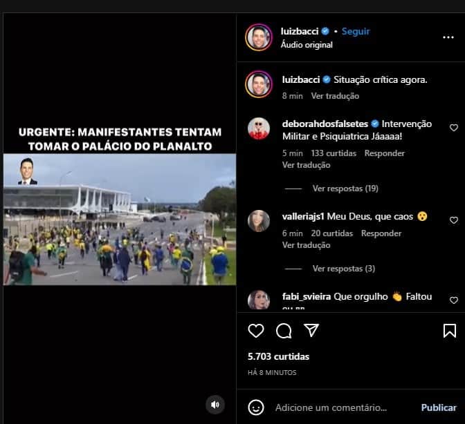 Vídeo compartilhado por Luiz Bacci - Foto: Reprodução