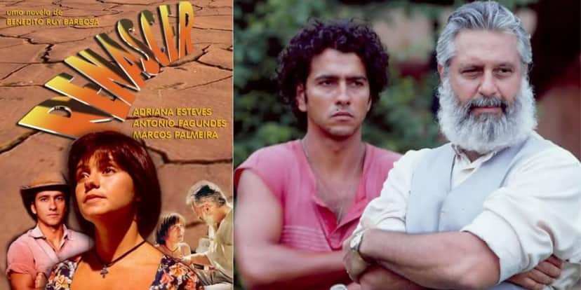 A novela Renascer foi exibida em 1993 (Reprodução: Montagem TV Foco) A novela Renascer foi exibida em 1993 (Reprodução: Montagem TV Foco)