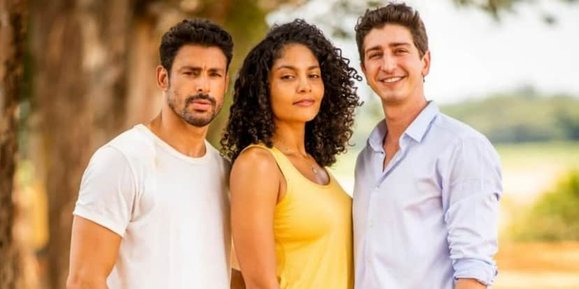 Cauã Reymond, Bárbara Reis e Johnny Massaro são protagonistas de "Terra e Paixão" (Foto: João Miguel Junior/TV Globo)