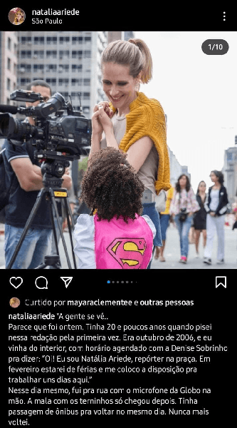 Publicação da apresentadora da Globo (Foto: Reprodução/ Instagram) Publicação da apresentadora da Globo (Foto: Reprodução/ Instagram)