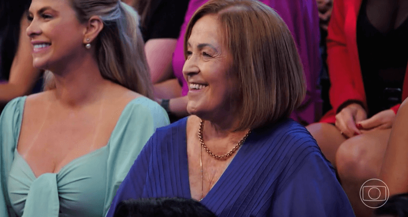 Mãe de Angélica, dona Angelina, esteve na plateia do programa (Foto: Reprodução) Mãe de Angélica, dona Angelina, esteve na plateia do programa (Foto: Reprodução)