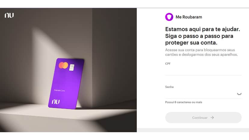 Plataforma Me Roubaram promete facilitar a vida dos clientes Nubank (Foto: Reprodução/Internet) Plataforma Me Roubaram promete facilitar a vida dos clientes Nubank (Foto: Reprodução/Internet)