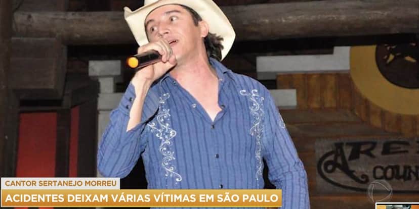 Sertanejo faleceu vítima de acidente de carro (Foto: Reprodução / Record) Sertanejo faleceu vítima de acidente de carro (Foto: Reprodução / Record)