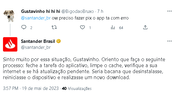 Santander foi exposto por clientes (Foto: Reprodução/ Internet)