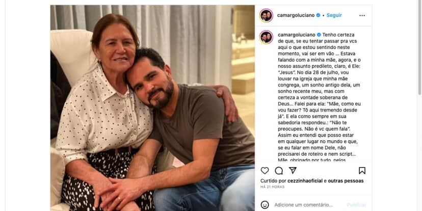 Anúncio de Luciano Camargo (Foto: Reprodução / Instagram)