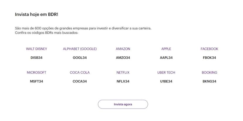 Tipos de investimento do Nubank (Foto: Reprodução/NuInvest) Tipos de investimento do Nubank (Foto: Reprodução/NuInvest)