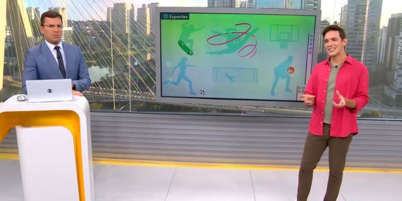 Rodrigo Bocardi e Alessandro Jodar no "Bom Dia São Paulo" (Foto: Reprodução/TV Globo) Rodrigo Bocardi e Alessandro Jodar no "Bom Dia São Paulo" (Foto: Reprodução/TV Globo)