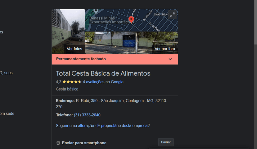 Empresa responsável pela marca Favorito, consta como permanentemente fechada (Foto Reprodução/Google) Empresa responsável pela marca Favorito, consta como permanentemente fechada (Foto Reprodução/Google)
