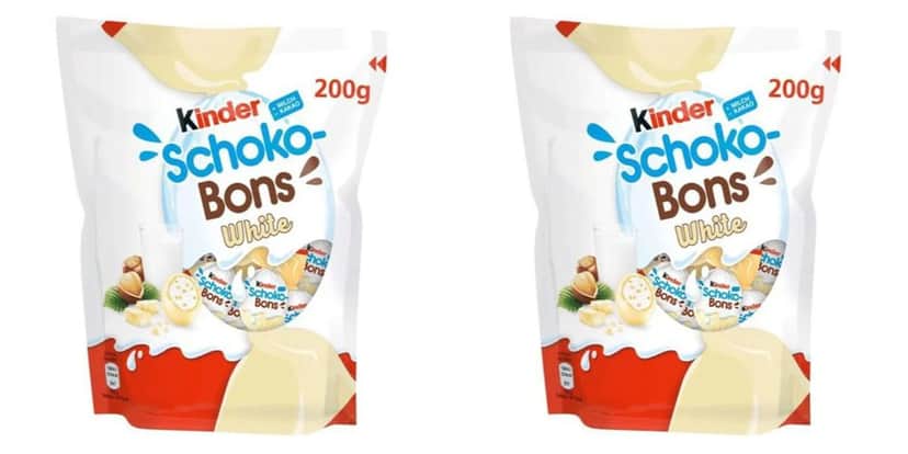 Kinder Choco-Bons Branco que estava com suspeita da presença de salmonela (Reprodução: Internet) Kinder Choco-Bons Branco que estava com suspeita da presença de salmonela (Reprodução: Internet)