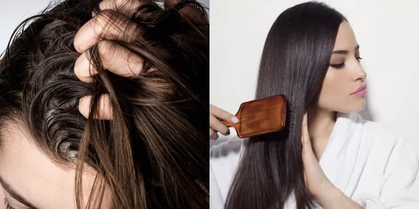 Cabelo oleoso e mulher penteando as madeixas (Fotos: Reproduções / Internet / Thinkstock) Cabelo oleoso e mulher penteando as madeixas (Fotos: Reproduções / Internet / Thinkstock)
