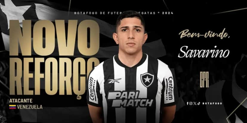 Jefferson Savarino é o novo reforço do Botafogo - (Foto: Reprodução / Internet) Jefferson Savarino é o novo reforço do Botafogo - (Foto: Reprodução / Internet)