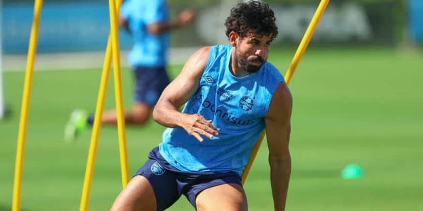 Diego Costa treinando no Grêmio (Foto Reprodução/Grêmio/Rodrigo Fatturi) Diego Costa treinando no Grêmio (Foto Reprodução/Grêmio/Rodrigo Fatturi)