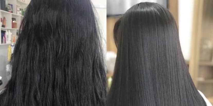 O cabelo, após a mistura, fica liso e brilhante (Reprodução: Internet) O cabelo, após a mistura, fica liso e brilhante (Reprodução: Internet)