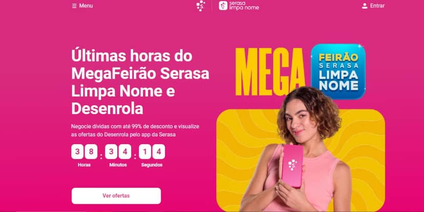 Mega Feirão vai durar somente até a próxima quinta-feira (28) (Reprodução: Serasa) Mega Feirão vai durar somente até a próxima quinta-feira (28) (Reprodução: Serasa)