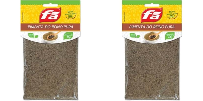 A Pimenta-do-reino preta moída da marca fã teve o lote retirado (Reprodução: Internet) A Pimenta-do-reino preta moída da marca fã teve o lote retirado (Reprodução: Internet)