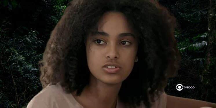 Teca (Lívia Silva) em Renascer (Foto: Reprodução / Globo / Montagem TV Foco) Teca (Lívia Silva) em Renascer (Foto: Reprodução / Globo / Montagem TV Foco)