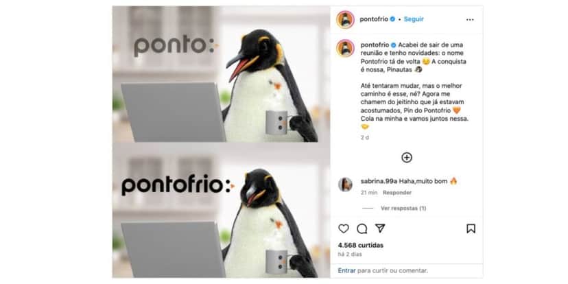 Anúncio do Ponto Frio (Foto: Reprodução / Instagram) Anúncio do Ponto Frio (Foto: Reprodução / Instagram)