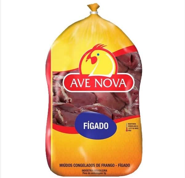 Fígado de frango congelado, da marca Ave Nova (Foto: Reprodução / Google Shopping) Fígado de frango congelado, da marca Ave Nova (Foto: Reprodução / Google Shopping)