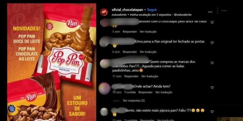 Comentários de clientes da Chocolate Pan após o fim (Foto Reprodução/Instagram) Comentários de clientes da Chocolate Pan após o fim (Foto Reprodução/Instagram)