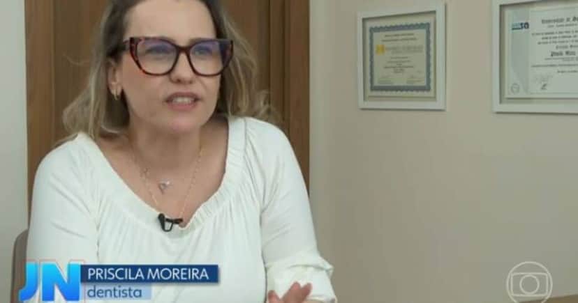 Priscila Moreira - Dentista - em entrevista ao Jornal Nacional (Foto: Reprodução/Globo) Priscila Moreira - Dentista - em entrevista ao Jornal Nacional (Foto: Reprodução/Globo)