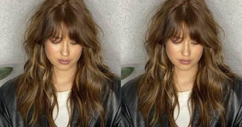 Cabelo midi com franja comprida - Foto: Internet Cabelo midi com franja comprida - Foto: Internet