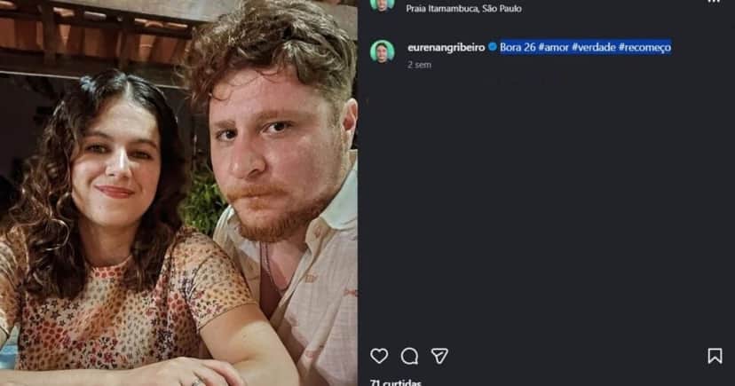 Última postagem de Renan ao lado de Letícia nas redes sociais (Foto Reprodução/Montagem/Instagram/ @Renan Ribeiro)