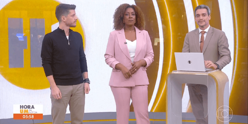 Tiago Scheuer no Hora 1 falando sobre o incêndio (Foto: Reprodução/Globo)