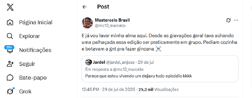 Comentário do X, antigo Twitter (Foto: Reprodução/X) Comentário do X, antigo Twitter (Foto: Reprodução/X)