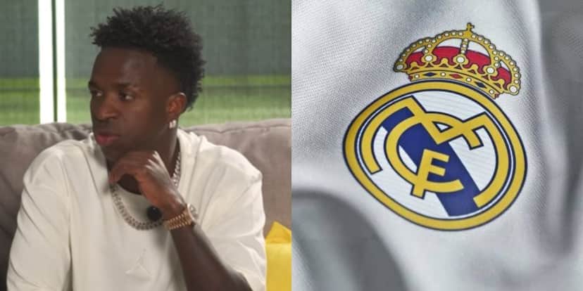 Vinícius Jr pode deixar o Real Madrid para vestir vermelho (Reprodução: Cazé TV / Youtube) Vinícius Jr pode deixar o Real Madrid para vestir vermelho (Reprodução: Cazé TV / Youtube)