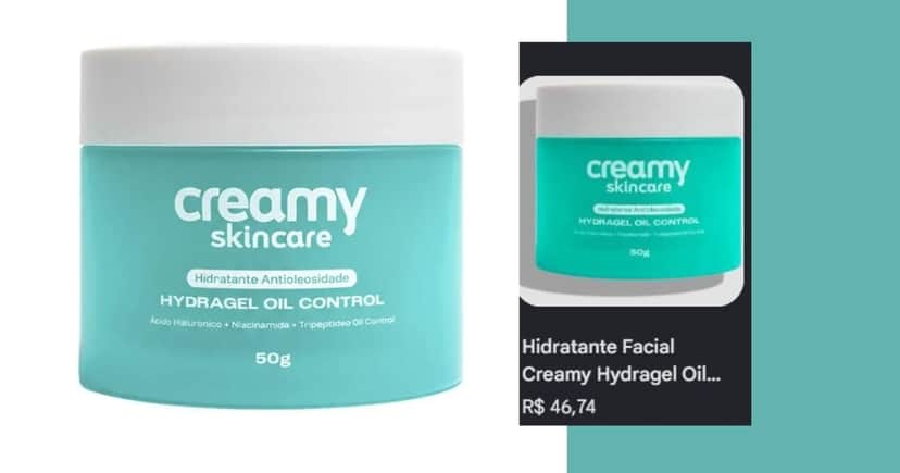 Hidratante facial: Gel Hidratante Creamy; Hidratante facial: Gel Hidratante Creamy;
